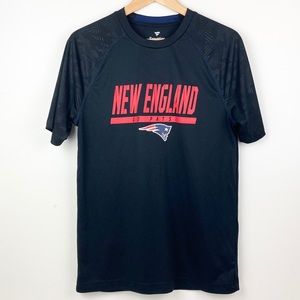 New England Patriots Go Pats NFL Athletic Graphic Print Short Sleeve Shirt Men M
